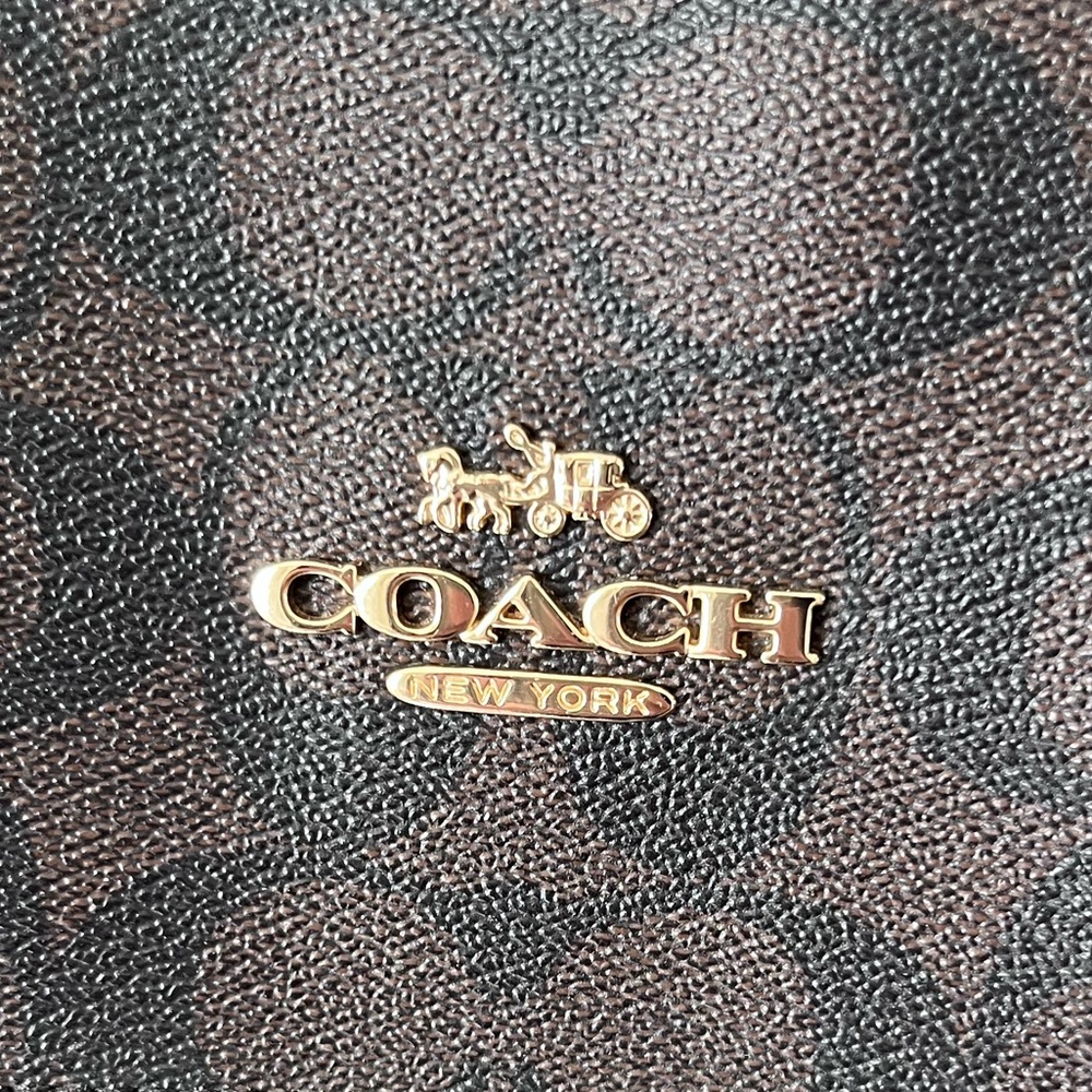 COACH outlet Tote Shoulder Bag 79609 Black Leather H5.5xW14.1xD3.1 In - Picture 4 of 12